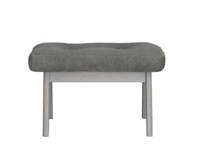 Ottoman in Leatherette Upholstery &amp; Metal Base