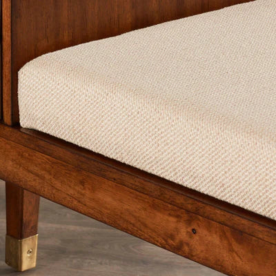 Ottoman with Storage in Fabric Upholstery &amp; Wooden Base