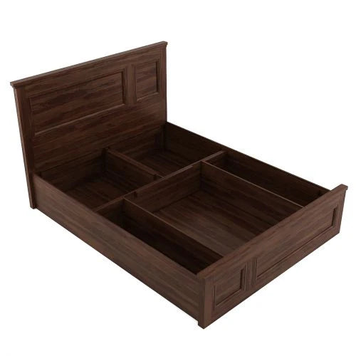 Premium King Size Wooden Bed with Solid Wood Frame, Playboard; Laminate, Hydraulic Lift Mechanism, Durable High-Quality