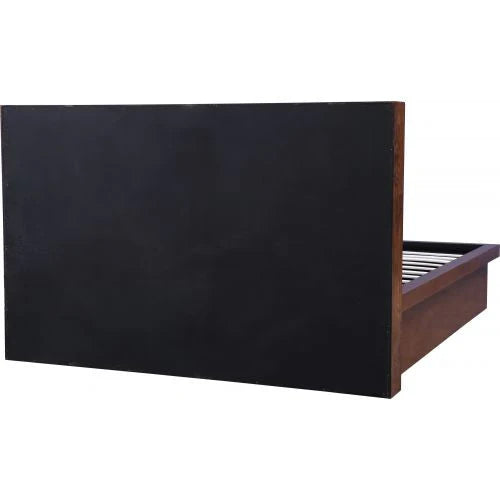 King Size Wooden Bed Solid Wood Frame with Premium Melamine Finish and Storage Strong Load-Bearing Stability