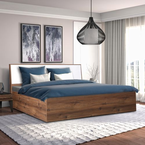 King Size Bed for Living room Made in Plyboard with Laminate and Hydraulic Storage Durable ; Long-lasting Bed