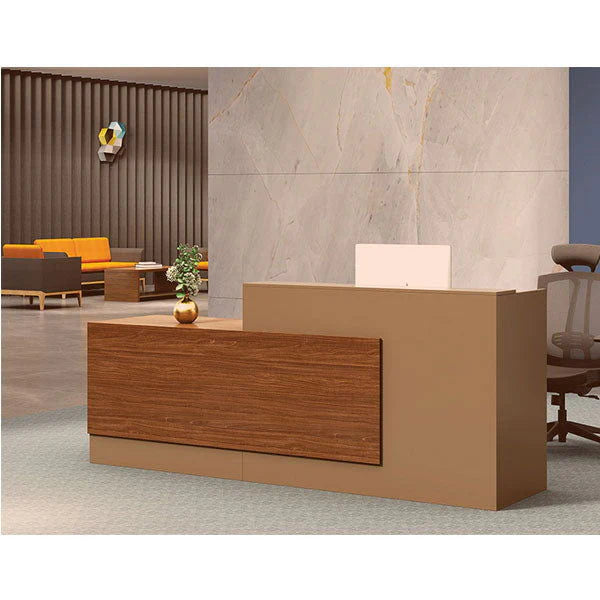 Reception Table with Side Panel & Modesty with Extended Dealing Top