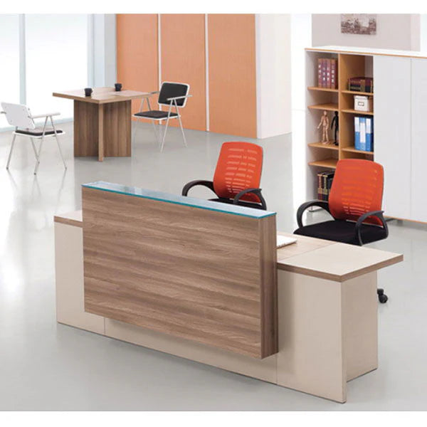 Reception Table with Side Panel & Modesty with Extended Dealing Top without Storage