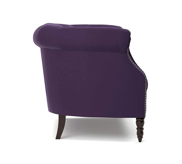 3 Seater Chesterfield Sofa Modern Design Upholstery Velvet and High Density Foam for Living Room