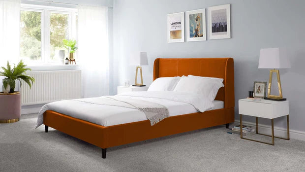Luxury Upholstered Bed with Soft Padded Headboard, Durable Frame, and Stylish Contemporary Design
