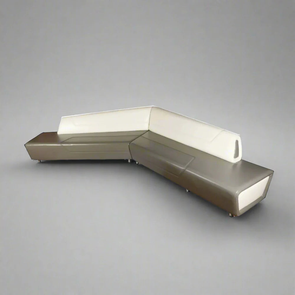 Six Seater Reception | Waiting | Front of Desk Area Sofa With Metal Legs Base, Structure Made in Solid Wood