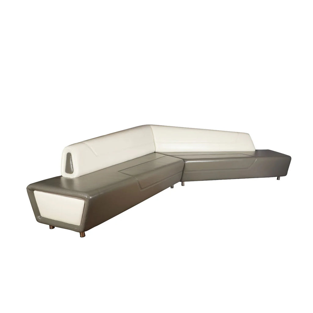 Six Seater Reception | Waiting | Front of Desk Area Sofa With Metal Legs Base, Structure Made in Solid Wood