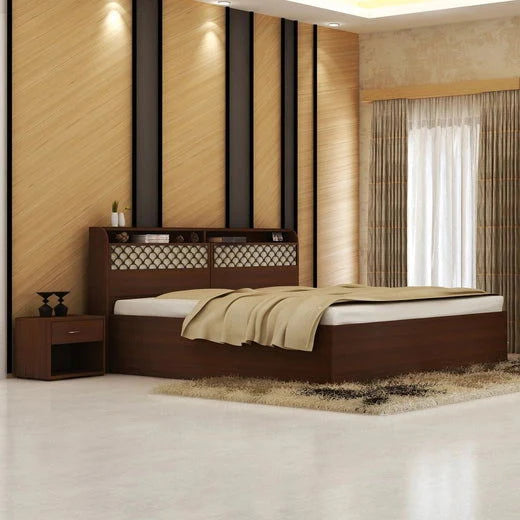 King Size Solid Wood King Size Bed with Integrated Storage