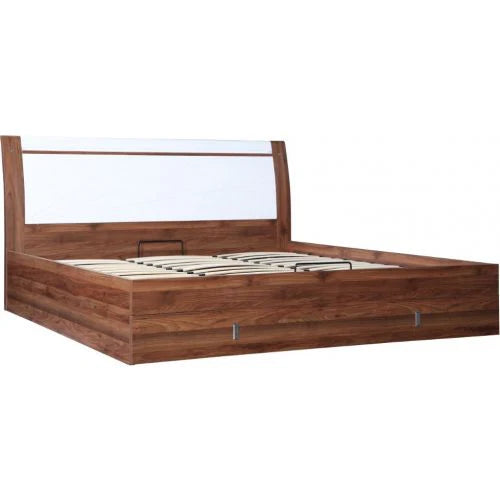 King Size Solid Wood Frame, Walnut ; Frosty White Finish