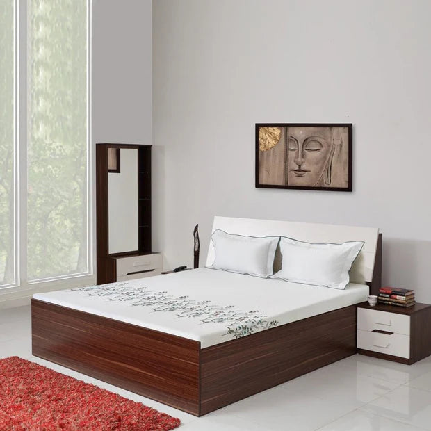 King Size Wooden Bed Made in Solid Wood Frame Hydraulic Storage Stylish