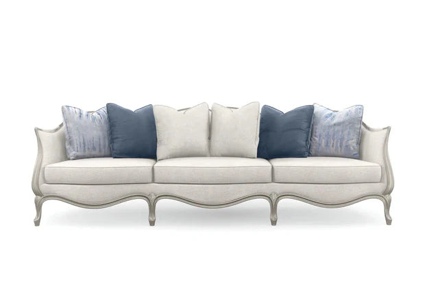 3 Seater Sofa Luxury Royal Modern Design with Handcrafted and Soft Padded Foam & Cabriole legs a Metallic Finish