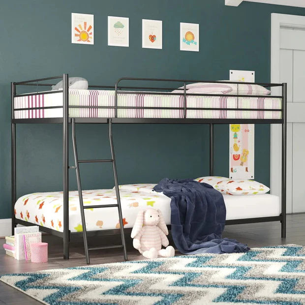 Twin Metal Bunk Bed with Mesh Frame - Black