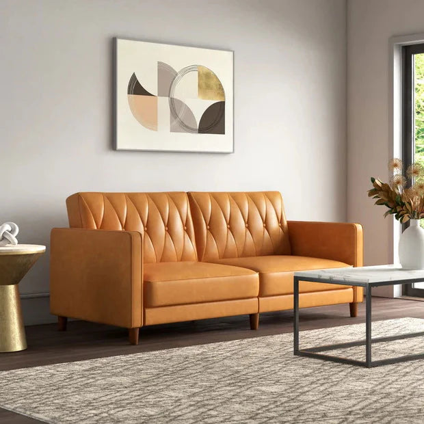 3 Seater Leather Sofa Premium Leatherette Upholstery with Comfortable Design & Perfect for Living Room