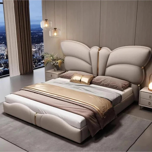 King Size Bed For Home Furniture Modern Full Upholstered Bed with Plywood Frame Headboard, for Contemporary Bedrooms