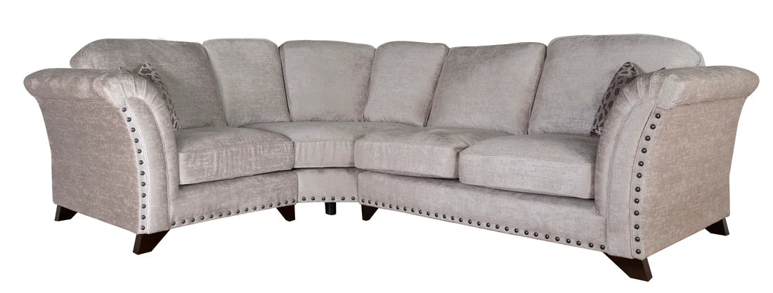 Luxury L-Shaped Sectional Sofa with Designer Cushions Elegant Velvet Finish for Modern Living Rooms