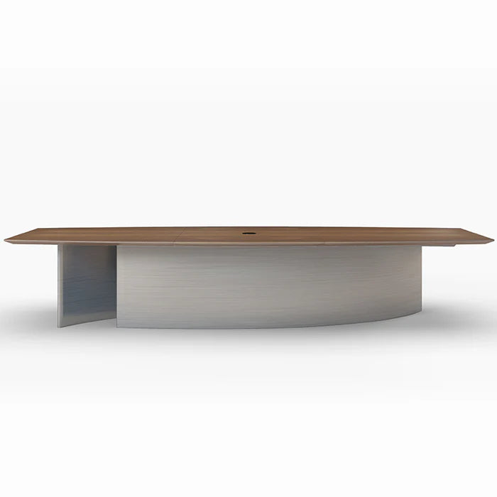Meeting Room Conference Table Top Made in MDF and Veneer with Polish and Base in MS Legs Style