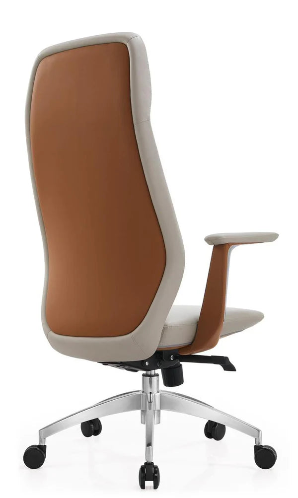 Felix Luxury High-Back Chair [White-Beige]