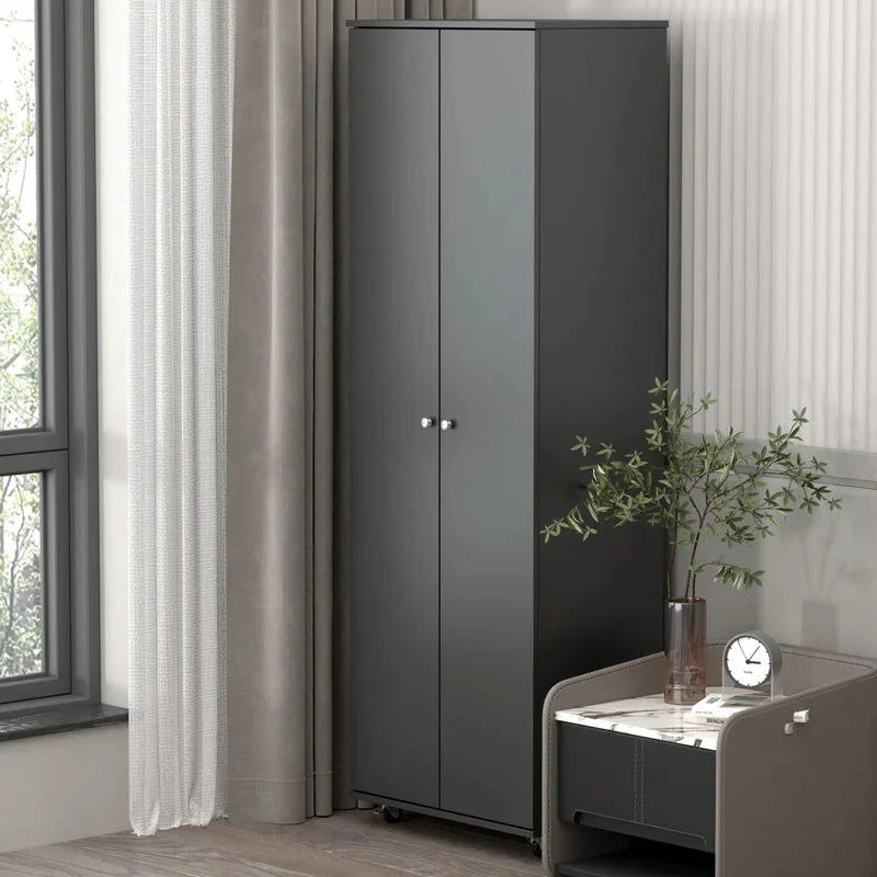 Home or Office Stylish White and Black Wood 2-Door Storage Cabinet on Spacious and Modern Storage Solutions for Your Home