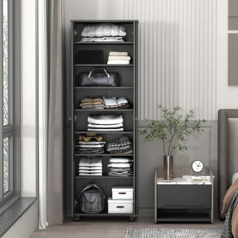 Home or Office Stylish White and Black Wood 2-Door Storage Cabinet on Spacious and Modern Storage Solutions for Your Home