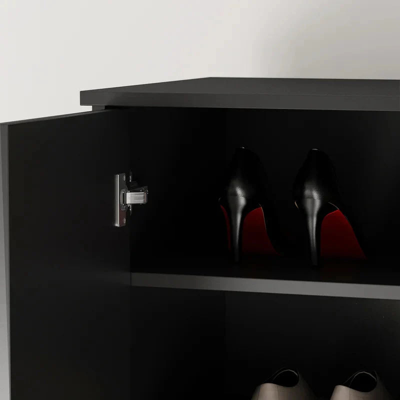 Home or Office Stylish White and Black Wood 2-Door Storage Cabinet on Spacious and Modern Storage Solutions for Your Home