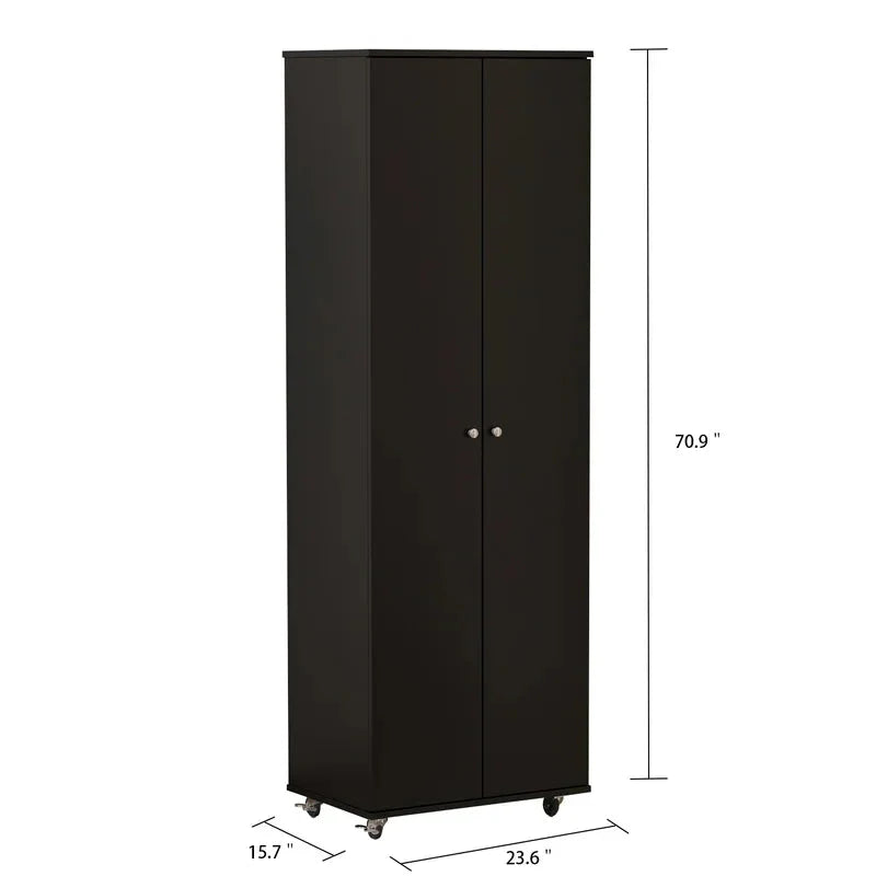 Home or Office Stylish White and Black Wood 2-Door Storage Cabinet on Spacious and Modern Storage Solutions for Your Home