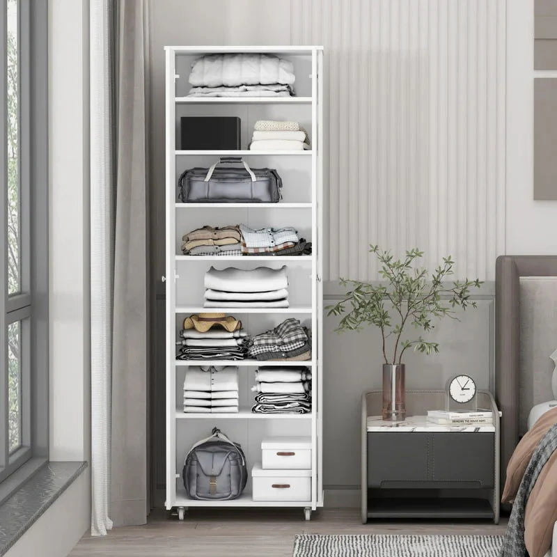 Home or Office Stylish White and Black Wood 2-Door Storage Cabinet on Spacious and Modern Storage Solutions for Your Home