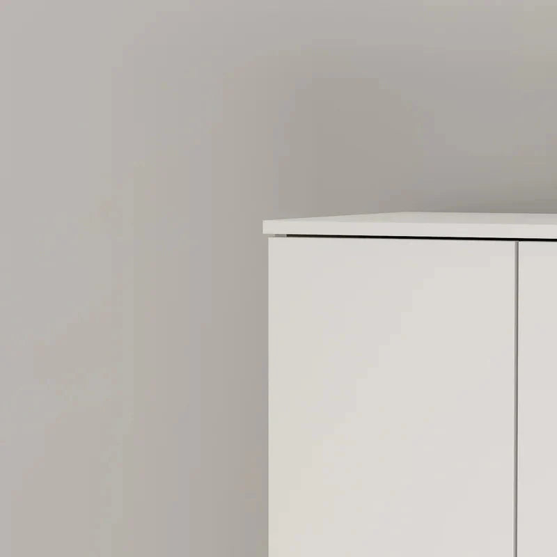 Home or Office Stylish White and Black Wood 2-Door Storage Cabinet on Spacious and Modern Storage Solutions for Your Home