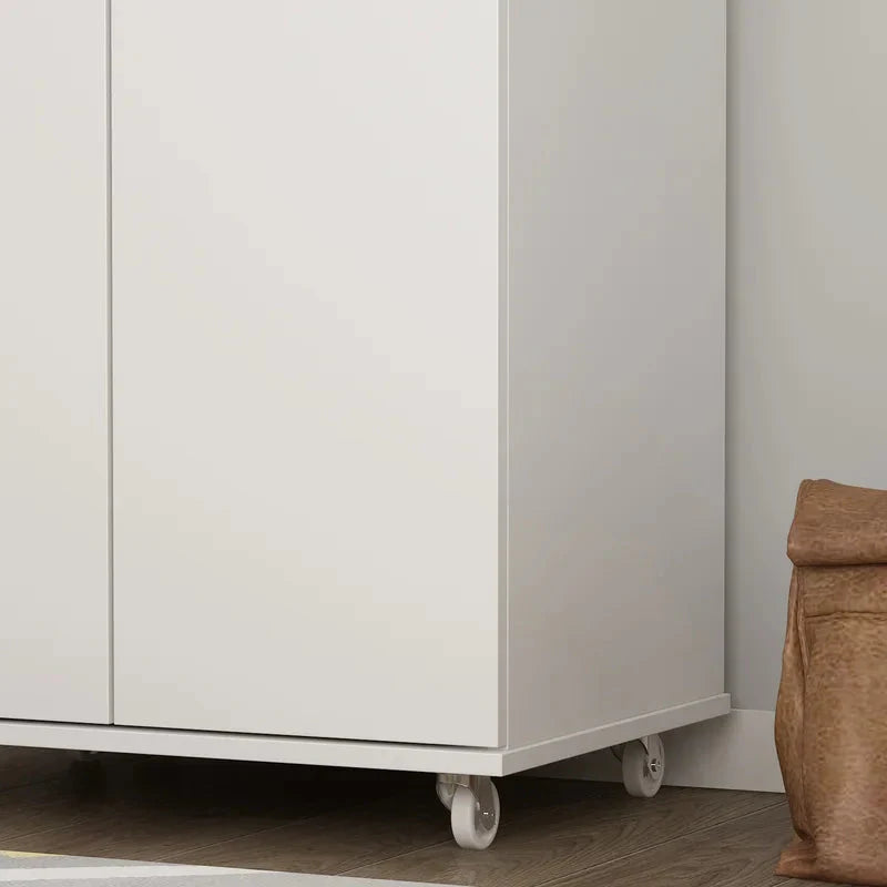Home or Office Stylish White and Black Wood 2-Door Storage Cabinet on Spacious and Modern Storage Solutions for Your Home