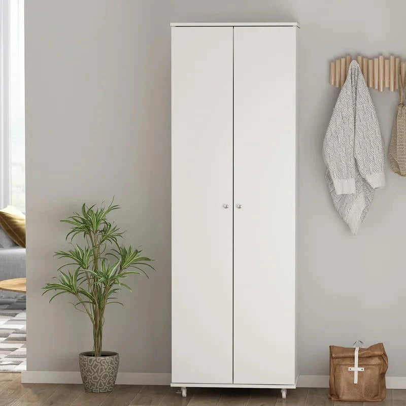 Home or Office Stylish White and Black Wood 2-Door Storage Cabinet on Spacious and Modern Storage Solutions for Your Home