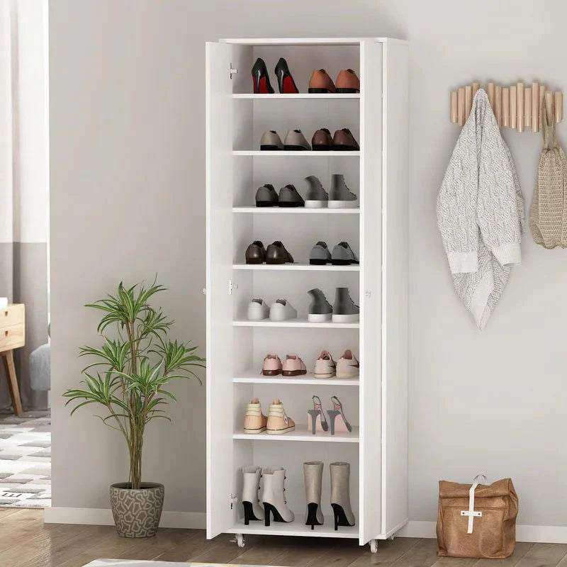 Home or Office Stylish White and Black Wood 2-Door Storage Cabinet on Spacious and Modern Storage Solutions for Your Home