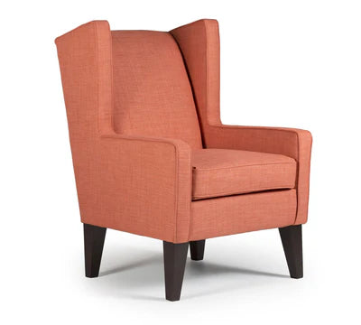 Wing Back Accent Chair In Cotton Upholstery with Armrest