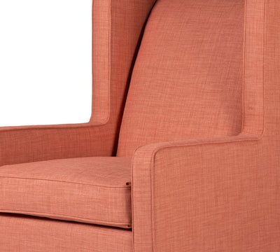 Wing Back Accent Chair In Cotton Upholstery with Armrest