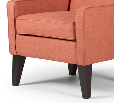 Wing Back Accent Chair In Cotton Upholstery with Armrest