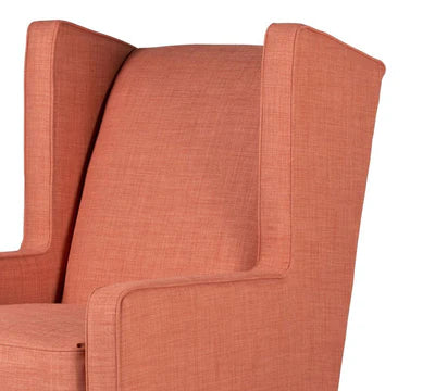 Wing Back Accent Chair In Cotton Upholstery with Armrest