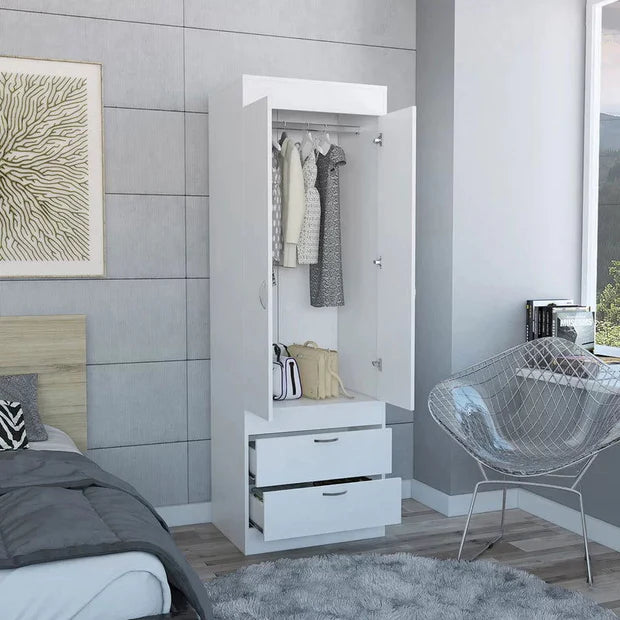 Wooden 2 Door Wardrobe