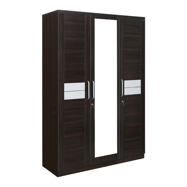 Wooden 3 Door & Mirror Wardrobe