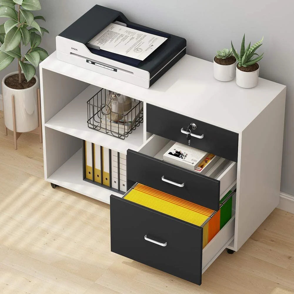 Wooden Drawer and Pedestal with Wheel Base