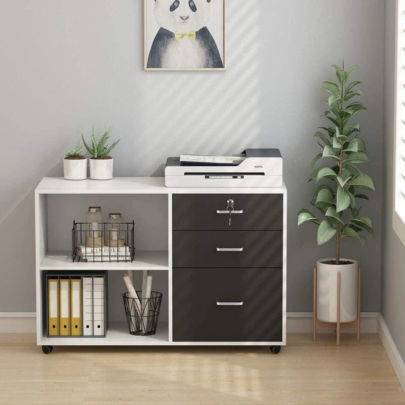 Wooden Drawer and Pedestal with Wheel Base