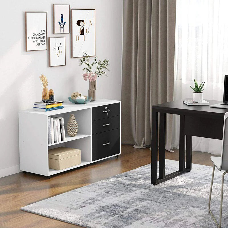 Wooden Drawer and Pedestal with Wheel Base