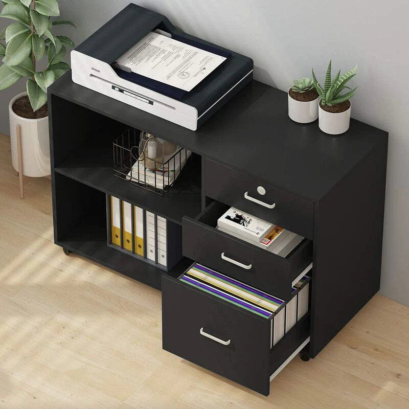 Wooden Drawer and Pedestal with Wheel Base