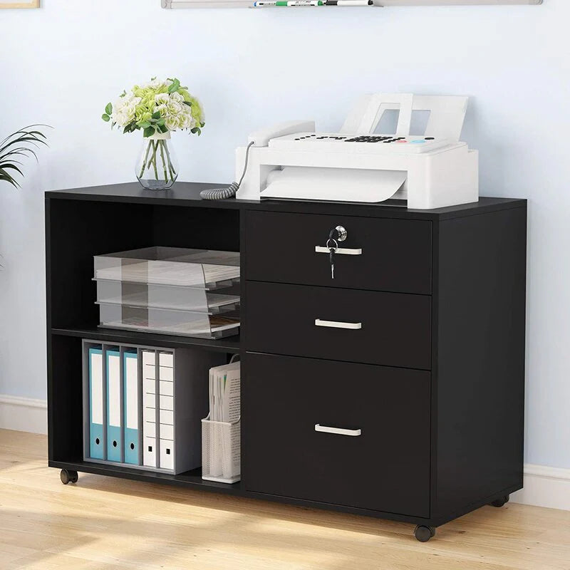 Wooden Drawer and Pedestal with Wheel Base