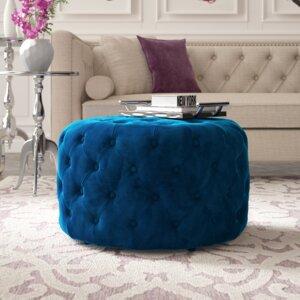 Wooden Frame Fabric Ottoman
