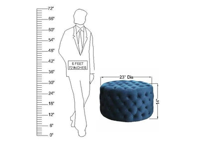 Wooden Frame Fabric Ottoman