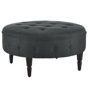 Wooden Frame Fabric Ottoman