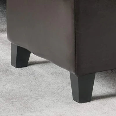 Wooden Frame Leatherette Ottoman with Storage
