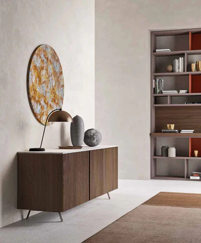 Wooden Storage Cabinet with Metal Legs Base