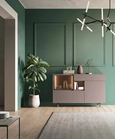 Wooden Storage Cabinet with Metal Legs Base
