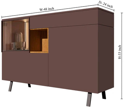 Wooden Storage Cabinet with Metal Legs Base