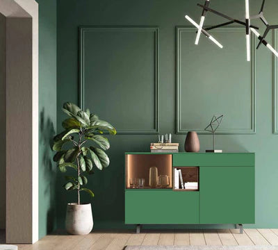Wooden Storage Cabinet with Metal Legs Base