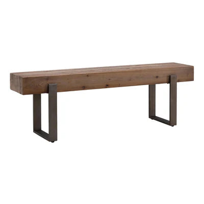 Wooden Upholstery &amp; Metal Base Ottoman